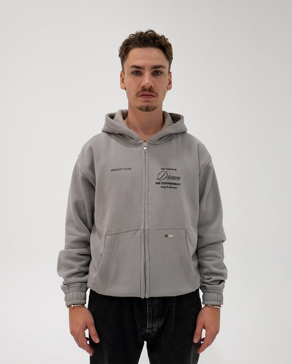 GREY ZIP - HOODIE